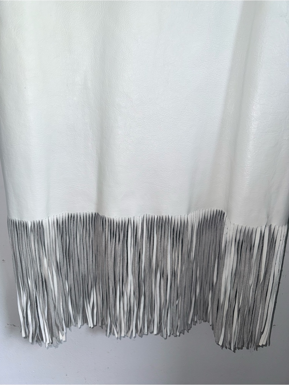 White Fringe Leather Dress with Floral Beadwork Size 10 Native - Picture 3 of 12